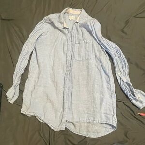 Sigrid Olsen Light Blue Casual Button Down Shirt